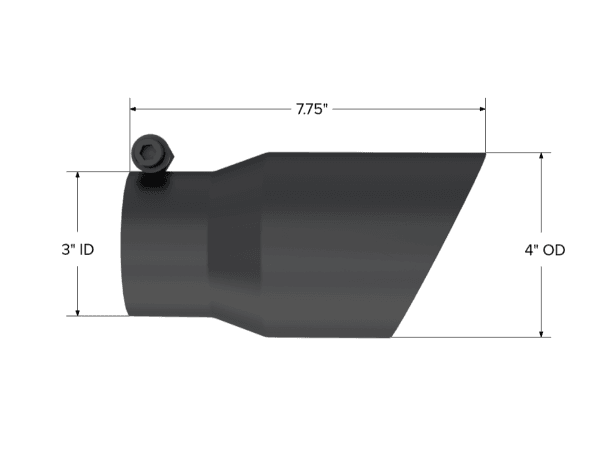 MBRP Exhaust Tip4in. O.D.Dual Wall Angled3in. inlet8in. Length. - T5122BLK thumbnail 2