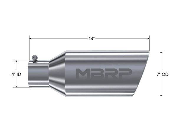 MBRP Exhaust Tip7in. O.D.Rolled End4in. inlet 18in. in lengthT304. - T5126 thumbnail 2