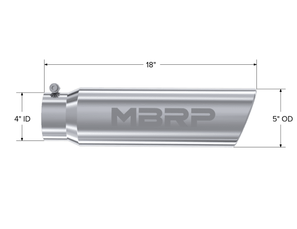 MBRP Exhaust Tip5in. O.D.Angled Rolled EndT304 Stainless Steel. - T5124 thumbnail 2