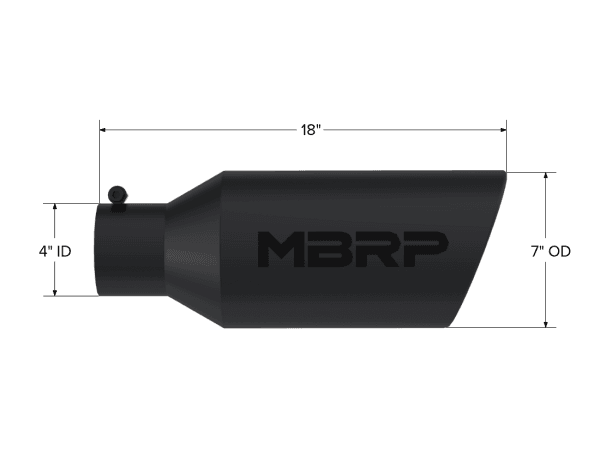 MBRP Exhaust Tip7in. O.D.Rolled End4in. inlet 18in. in lengthBLK - T5126BLK thumbnail 2