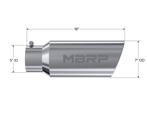 MBRP Exhaust Tip7in. O.D.Rolled End5in. inlet 18in. in lengthT304. - T5127 thumbnail 2