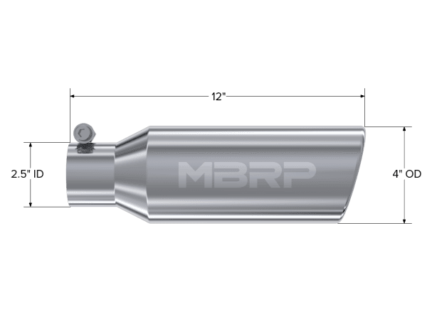 MBRP Exhaust 4in. OD2.5in. inlet12in. in lengthClampless-no weld T304. - T5150 thumbnail 2