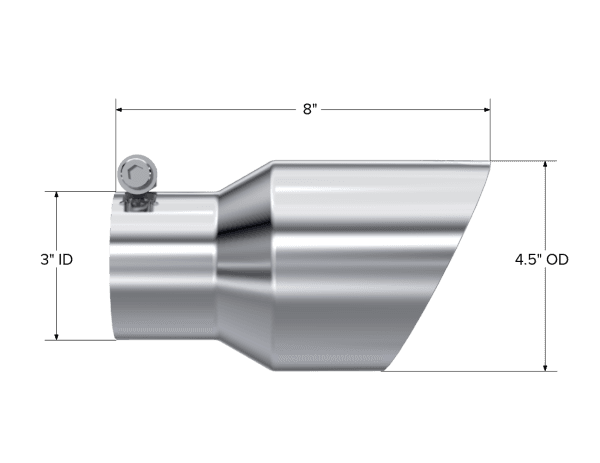 MBRP Exhaust 3" ID4.5" OD8" LengthDual Wall AngledT304. - T5151 thumbnail 2