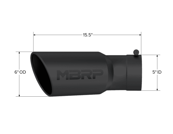 MBRP Exhaust Tip6in OD5in Inlet15.5in Length30° BendBLK - T5154BLK thumbnail 2
