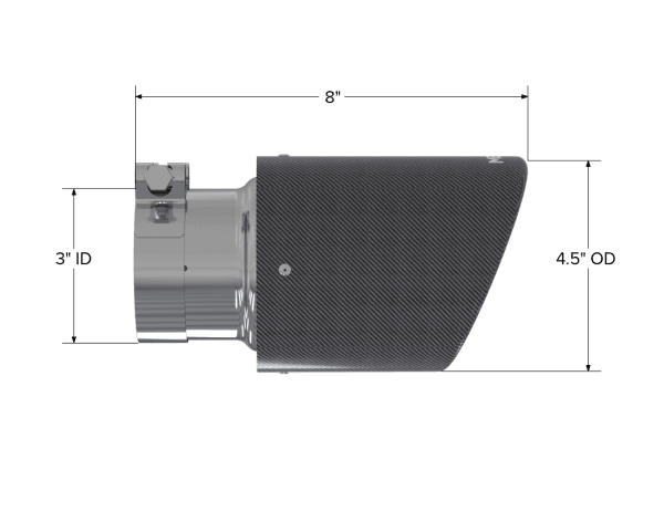 MBRP Exhaust Tip4.5in OD3in Inlet7.7in LengthAngledCF - T5151CF thumbnail 2