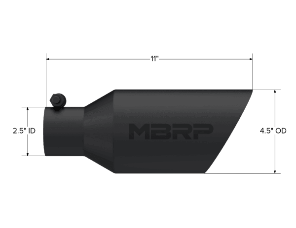MBRP Exhaust Exhaust Tail Pipe TipBlack Coated. - T5161BLK thumbnail 2