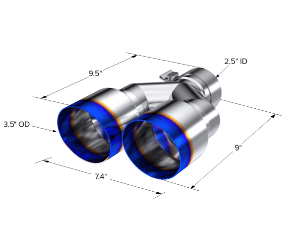 MBRP Exhaust 2.5" Inlet Exhaust Tip. T304 Stainless Steel, Burnt End. - T5170BE thumbnail 2