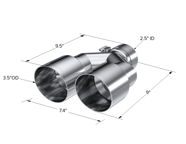 MBRP Exhaust 2.5" Inlet Exhaust Tip. T304 Stainless Steel. - T5170 thumbnail 3
