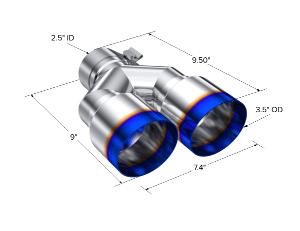 MBRP Exhaust 2.5" Inlet Burnt End Exhaust Tip. - T5171BE thumbnail 2
