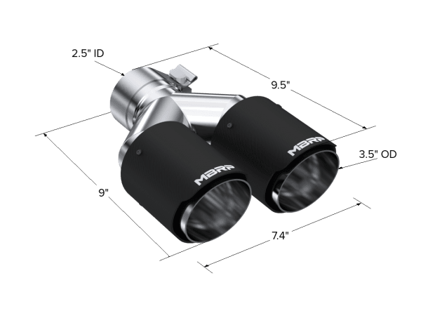 MBRP Exhaust 2.5" Inlet Carbon Fiber Exhaust Tip. - T5171CF thumbnail 3
