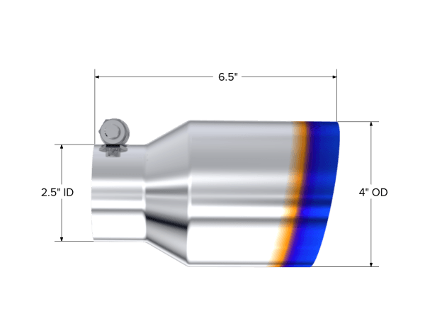 MBRP Exhaust 2.5" Inlet Exhaust Tip. T304 Stainless Steel, Burnt End. - T5176BE thumbnail 4