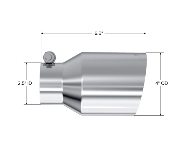 MBRP Exhaust Universal 2.5" InletSingle Wall Exhaust Tip. - T5176 thumbnail 3