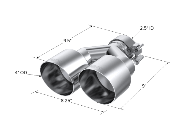 MBRP Exhaust 2.5" Inlet4.0" OD Dual OutT304 Stainless Steel. - T5177 thumbnail 3