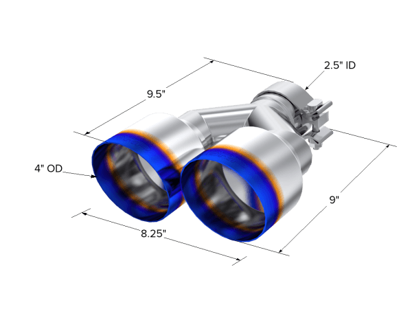 MBRP Exhaust 2.5" Inlet Exhaust Tip. T304 Stainless Steel, Burnt End. - T5177BE thumbnail 3