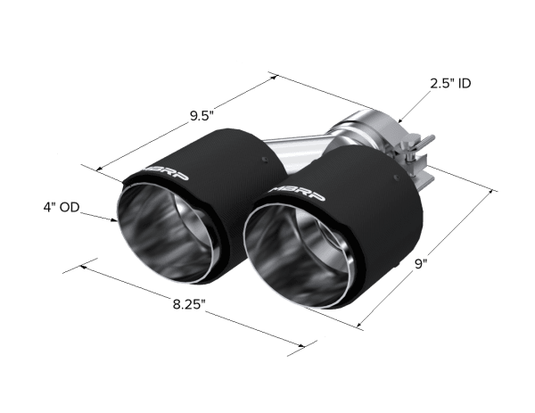 MBRP Exhaust 2.5" Inlet4.0" OD Dual OutCarbon Fiber Exhaust Tip. - T5177CF thumbnail 3