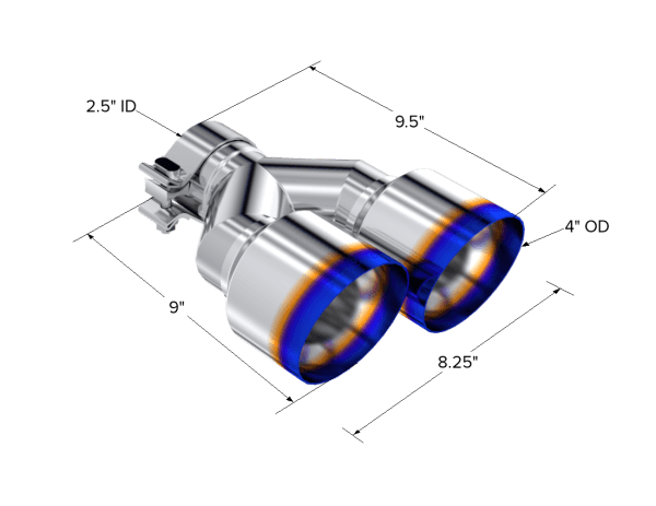 MBRP Exhaust 2.5" Inlet Exhaust Tip. T304 Stainless Steel, Burnt End. - T5178BE thumbnail 3