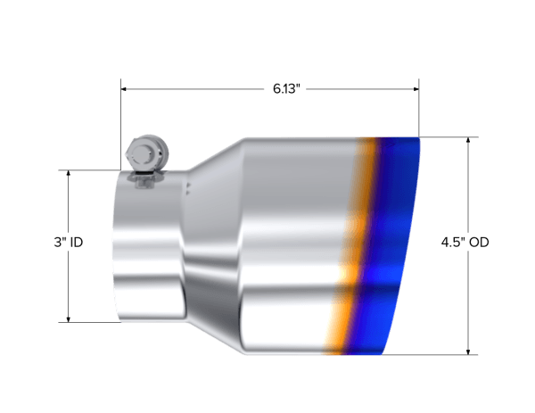 MBRP Exhaust 3" Inlet Exhaust Tip. T304 Stainless Steel, Burnt End - T5180BE thumbnail 3