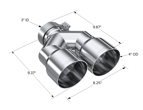 MBRP Exhaust Tip4in. OD Dual Out3in. IDSingle WallT304 - T5183 thumbnail 2