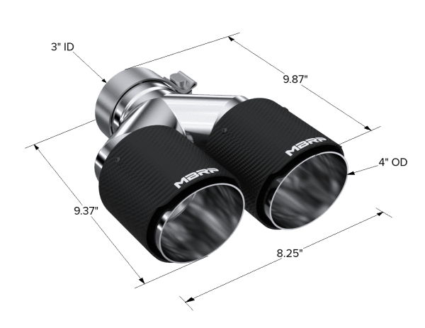 MBRP Exhaust Tip4in. O.D Out3in. IDDual WallCF T304 - T5183CF thumbnail 3