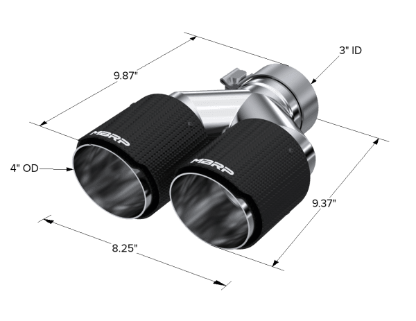 MBRP Exhaust Tip4in. O.D Out3in. IDDual WallCF T304 - T5182CF thumbnail 2
