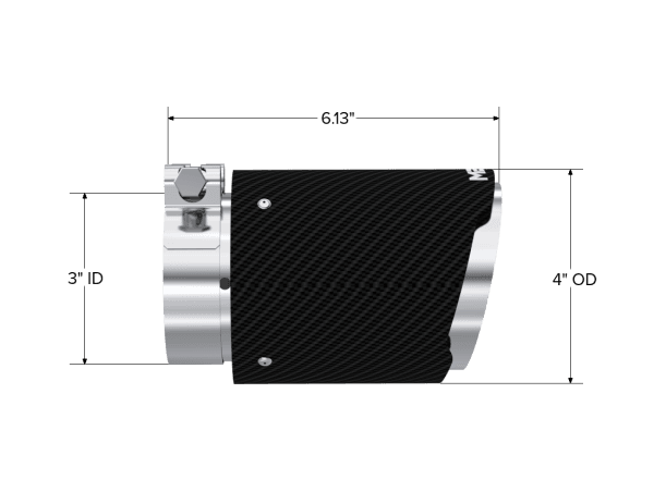 MBRP Exhaust Tip4in. OD Out3in. ID6.13in LengthDual WallCF T304 - T5188CF thumbnail 2