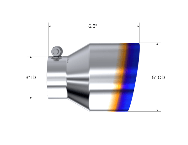 MBRP Exhaust 3in. Inlet Exhaust Tip. T304 Stainless Steel, Burnt End - T5184BE thumbnail 2
