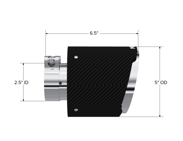 MBRP Exhaust Tip5in. OD Out2.5in. ID6.5in LengthDual WallCF T304 - T5190CF thumbnail 2